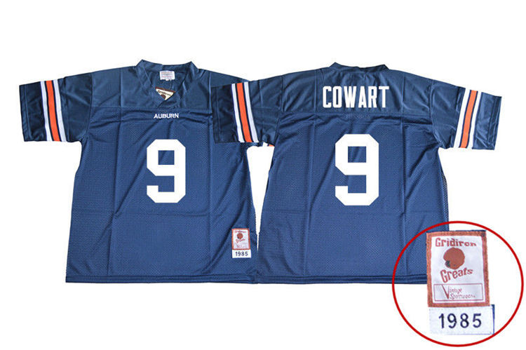 Auburn Tigers Men's Byron Cowart #9 Navy Stitched College 1985 Throwback NCAA Authentic Football Jersey IDZ2274GN